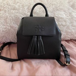 TORY BURCH Thea Mini Leather Backpack with tassels